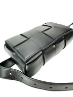 Bottega Veneta Black Leather Casette Belt Bag
