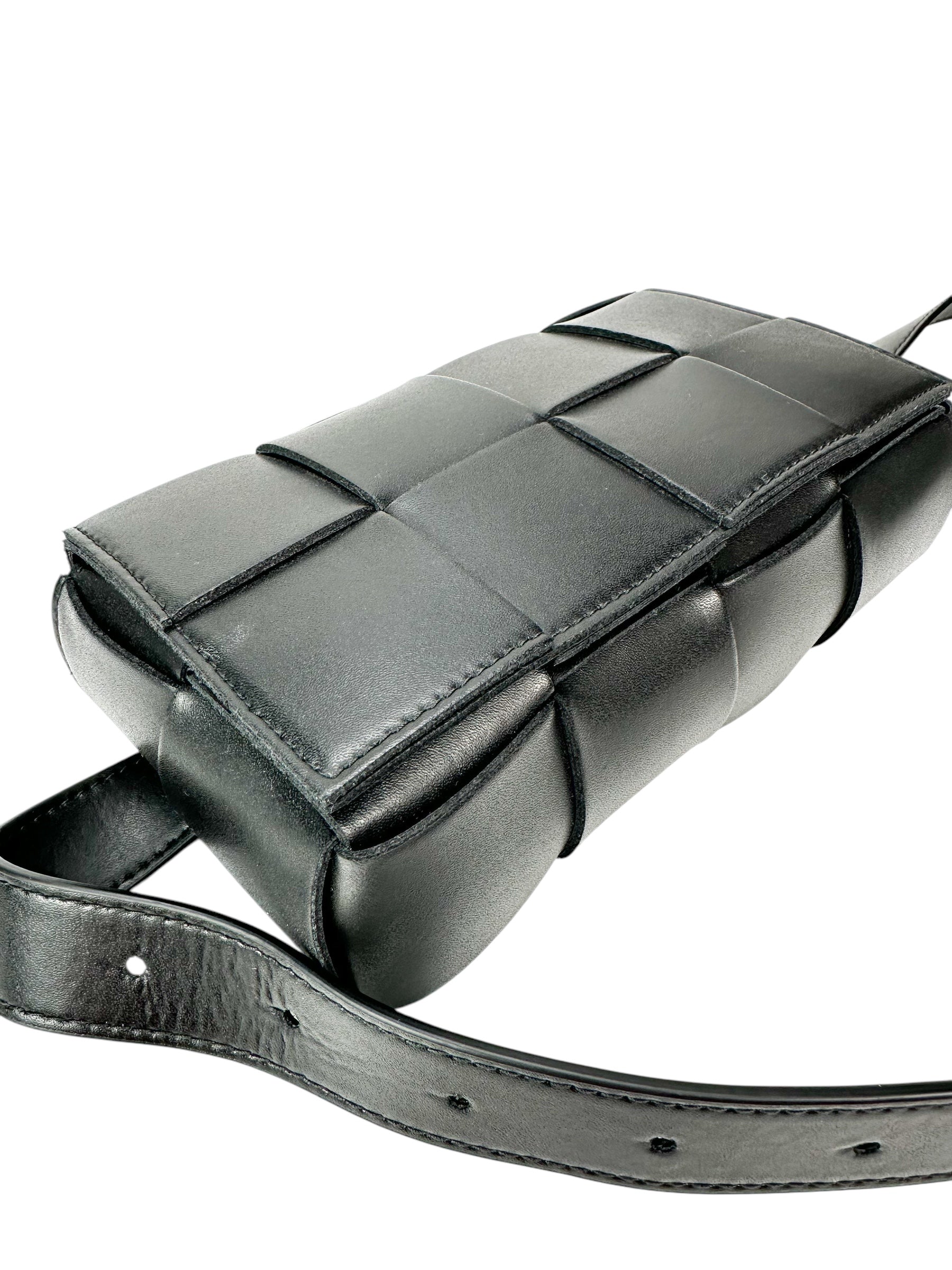 Bottega Veneta Black Leather Casette Belt Bag