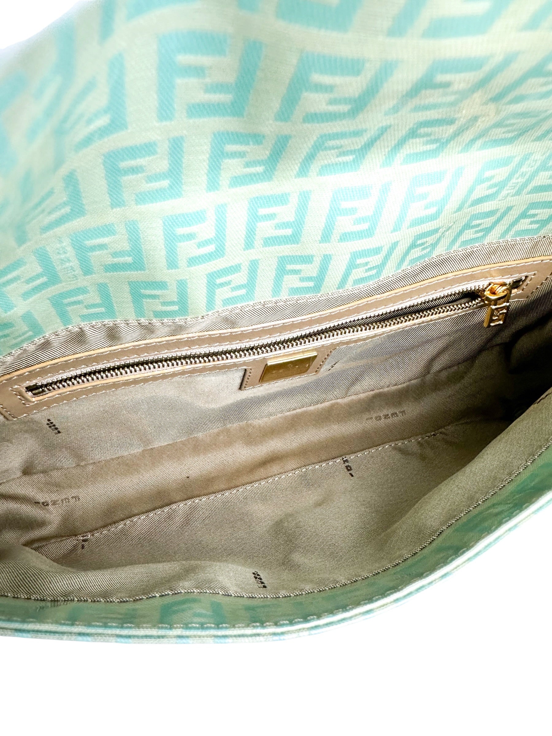 Fendi Mint Vinyl Zucchino Baguette Handbag