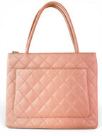 Chanel Pink Caviar Leather Medallion Tote