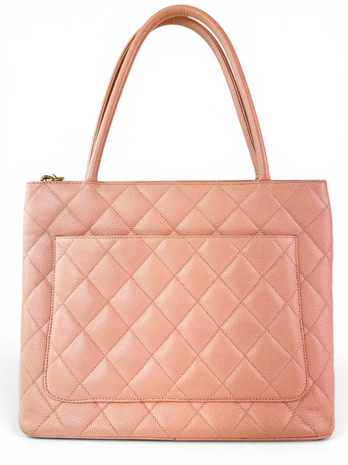 Chanel Pink Caviar Leather Medallion Tote