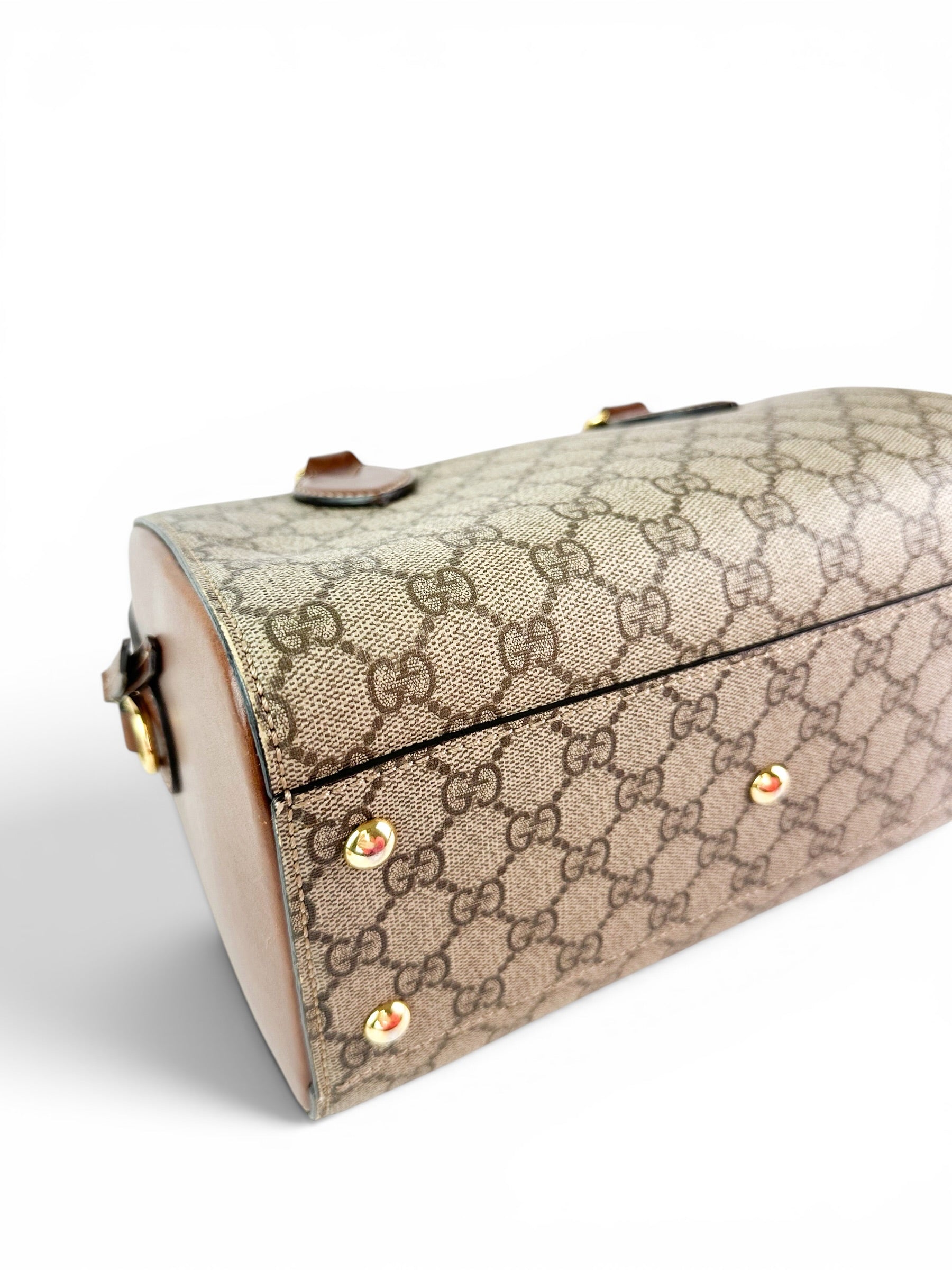 Gucci Brown GG Supreme Coated Canvas Two Way Bag
