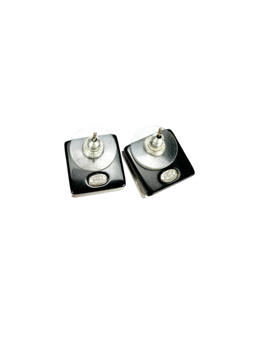 Chanel Crystal Square CC Earrings