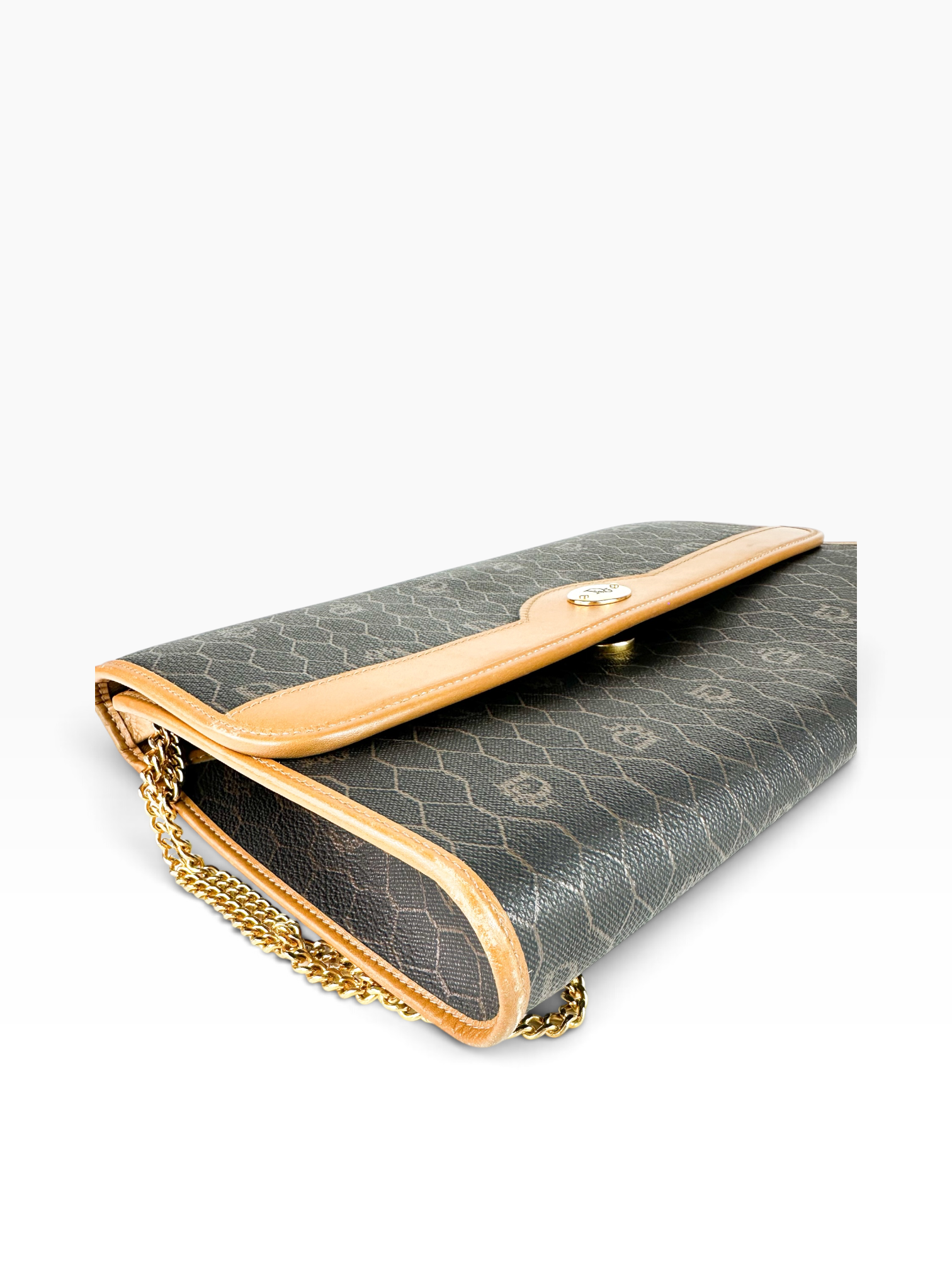 Christian Dior Brown Signature Honeycomb Vintage Bag