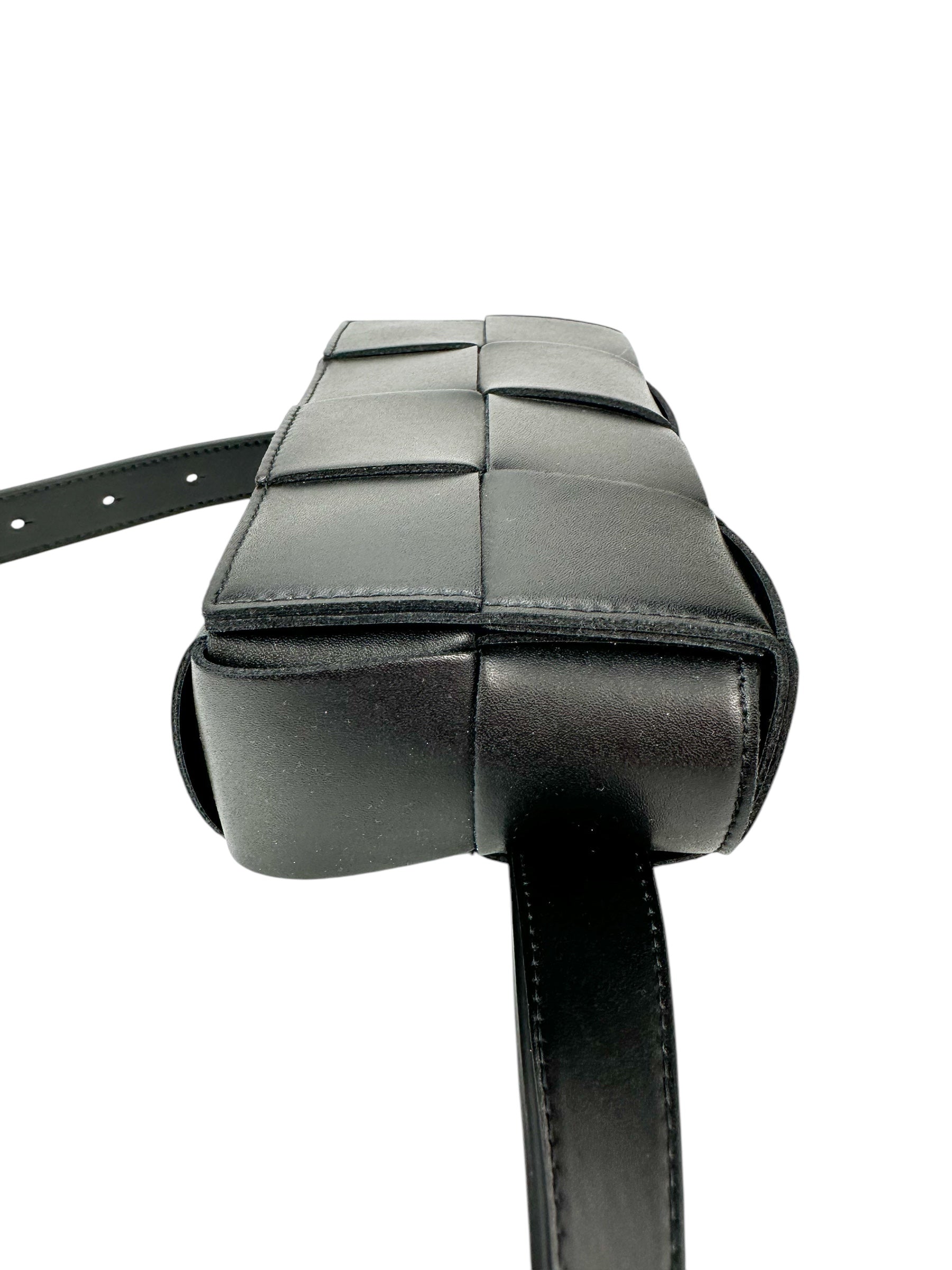 Bottega Veneta Black Leather Casette Belt Bag
