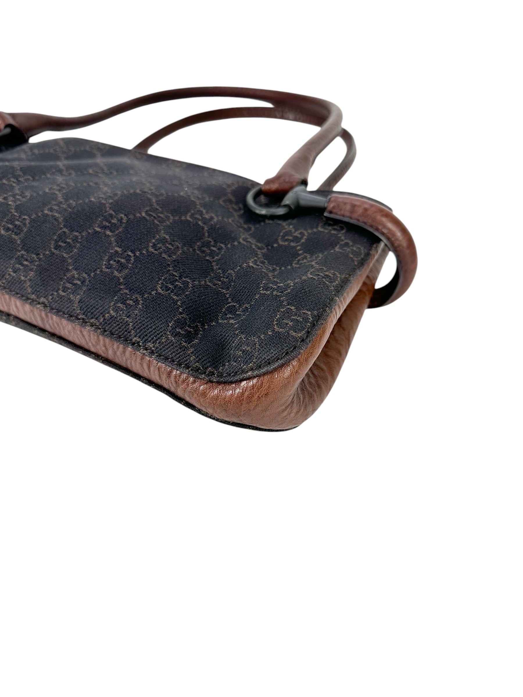Gucci By Tom Ford Brown Canvas GG Monogram East West Bag