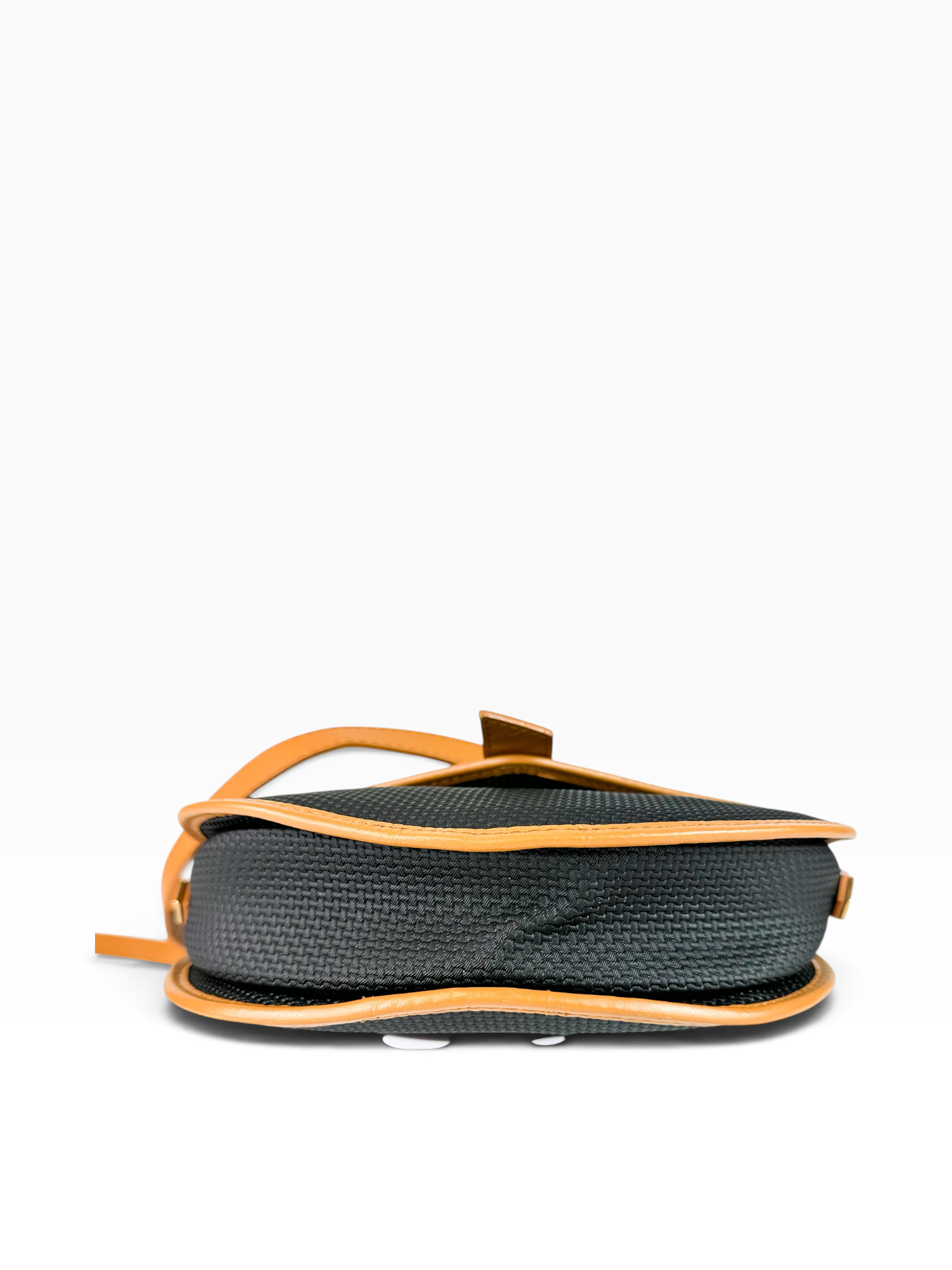Saint Laurent Black Coated Canvas Half Moon Bag