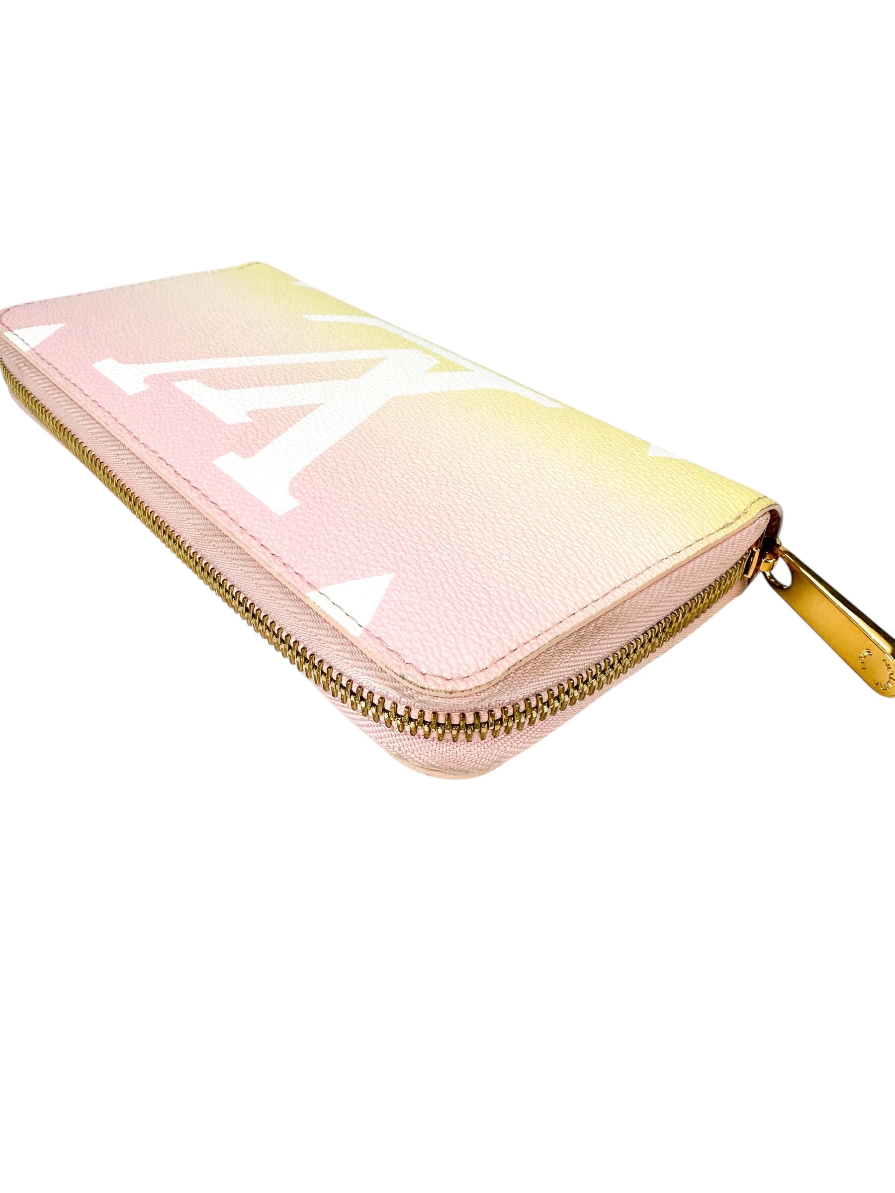 Louis Vuitton Pink Yellow Coated Canvas By The Pool Full Sized Wallet