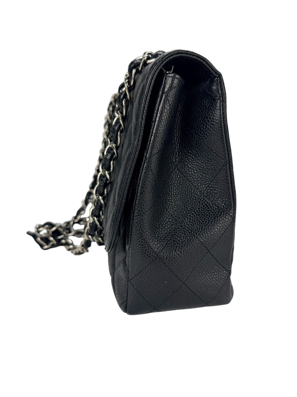 Chanel Black Caviar Leather Classic Flap Jumbo