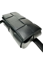 Bottega Veneta Black Leather Casette Belt Bag