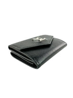 Louis Vuitton Black Pebbled Leather Portefeuille Compact Wallet