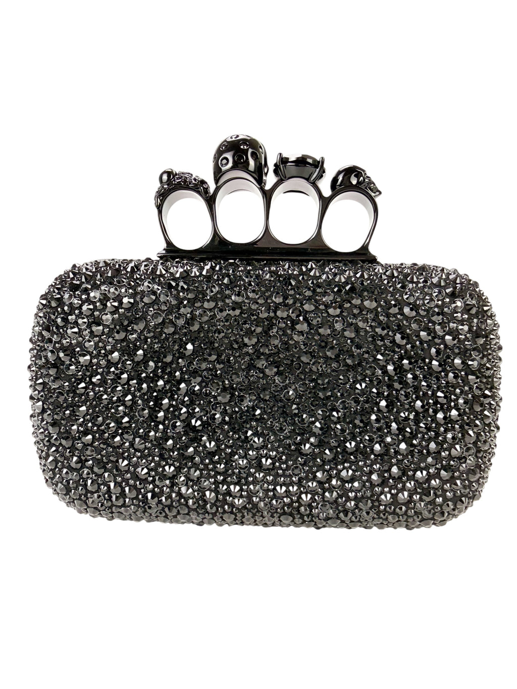 Alexander McQueen Black Crystal Kuckleduster Clutch
