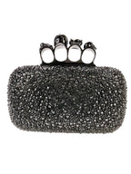 Alexander McQueen Black Crystal Kuckleduster Clutch