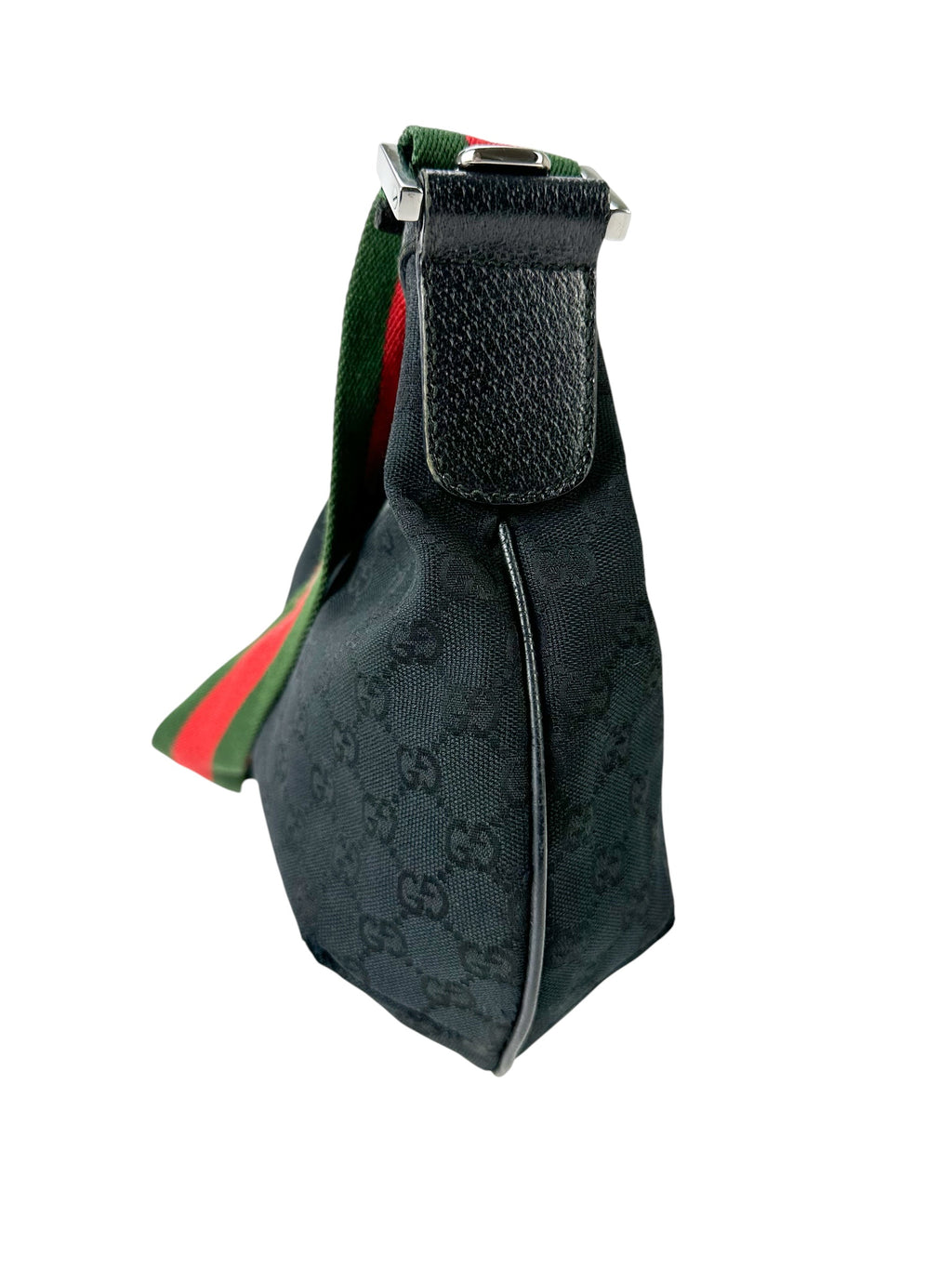 Gucci Black Canvas Sherry GG Shoulder Bag