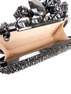 Alexander McQueen Black Crystal Kuckleduster Clutch