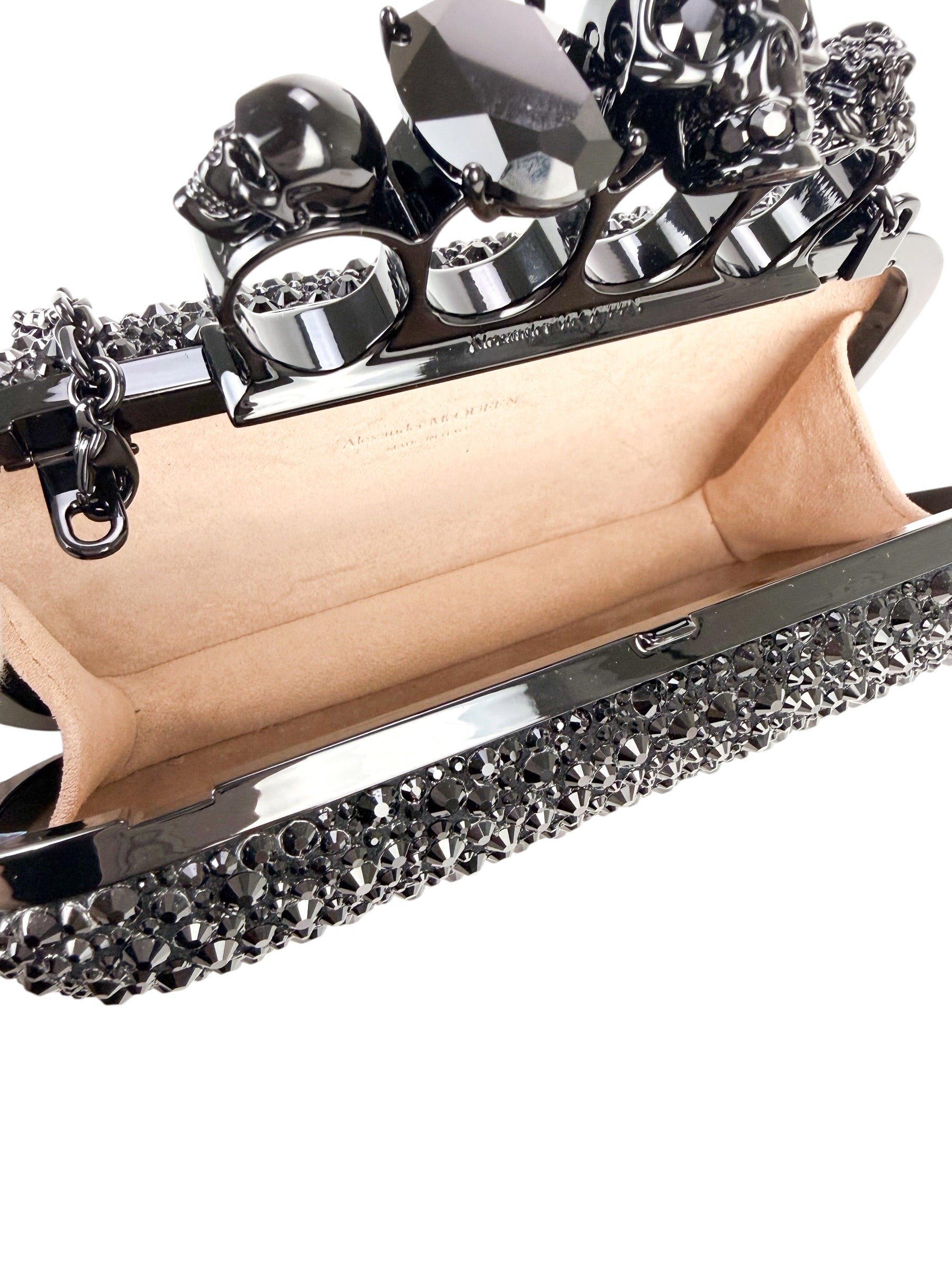 Alexander McQueen Black Crystal Kuckleduster Clutch