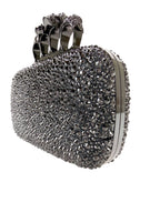 Alexander McQueen Black Crystal Kuckleduster Clutch