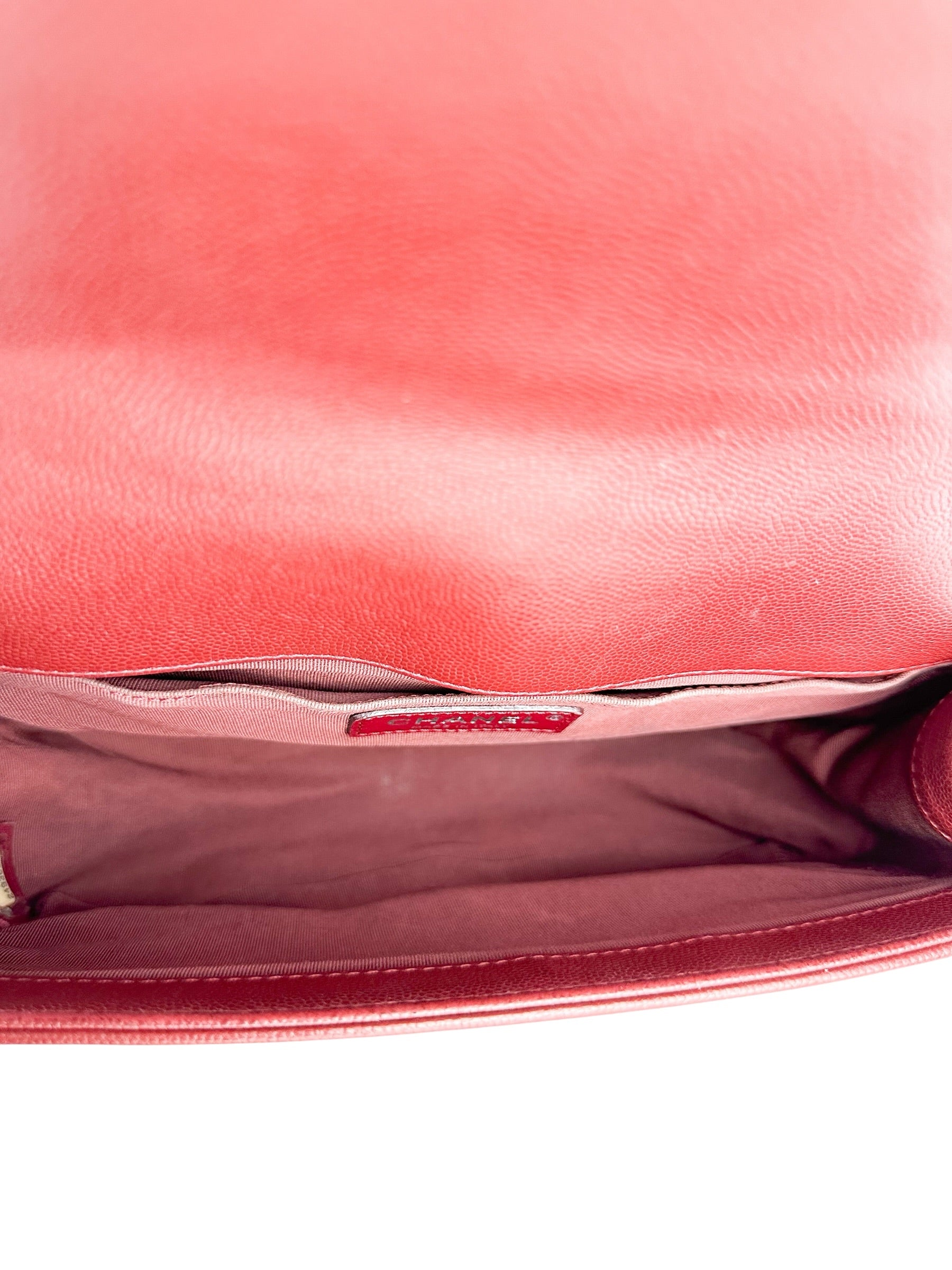 Chanel Red Caviar Boy Bag Medium