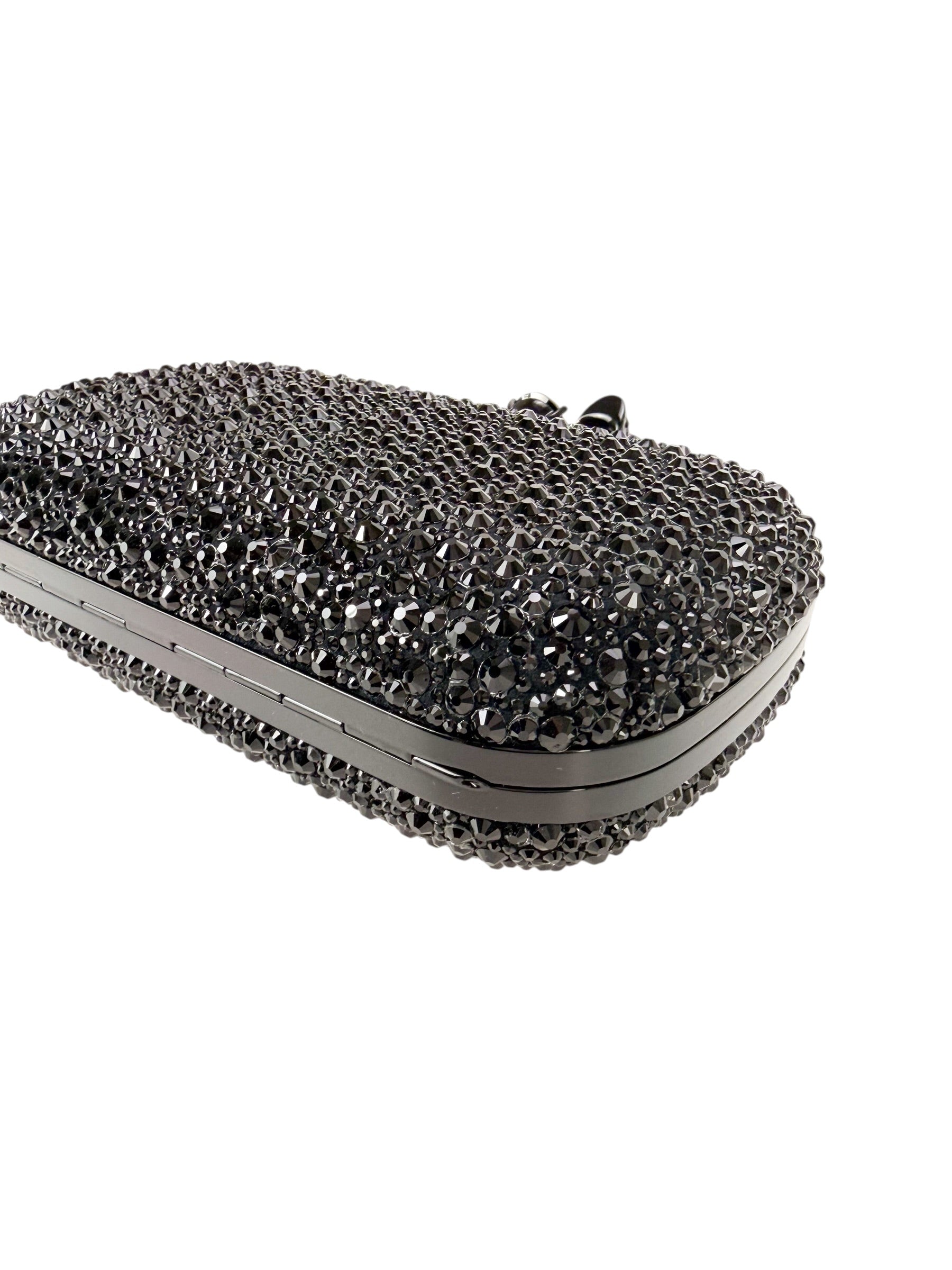 Alexander McQueen Black Crystal Kuckleduster Clutch