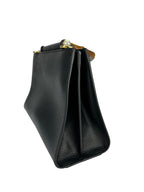 Gucci Black Pebbled Leather Nymphea Top Handle Bag