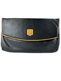 Celine Black Leather Triomphe Clutch