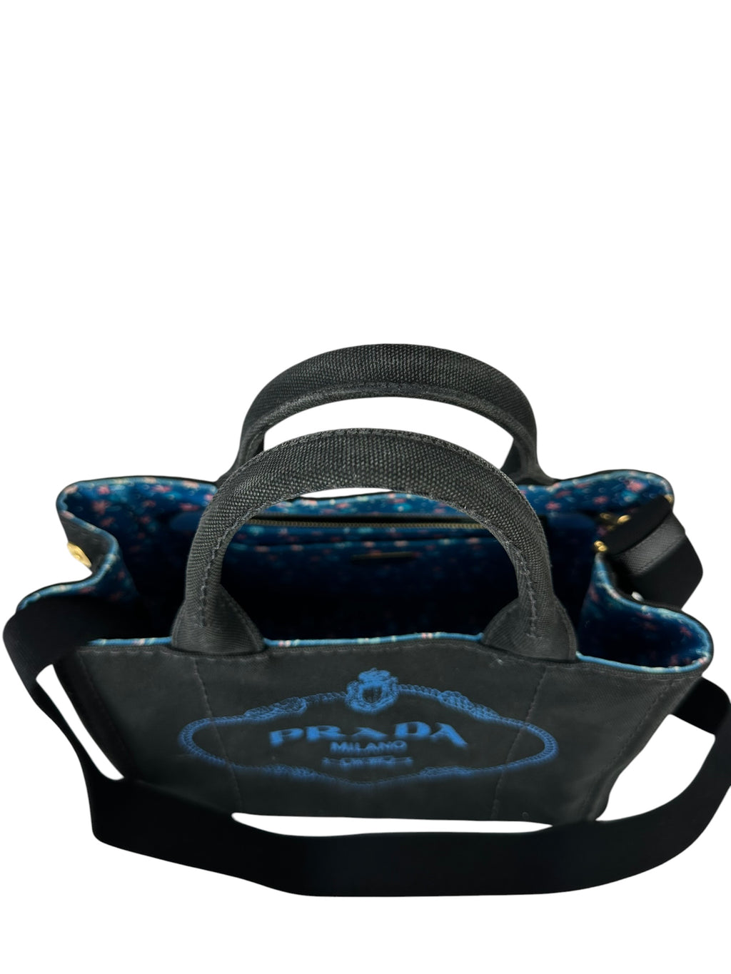 Prada Black Canvas Canapa Mini