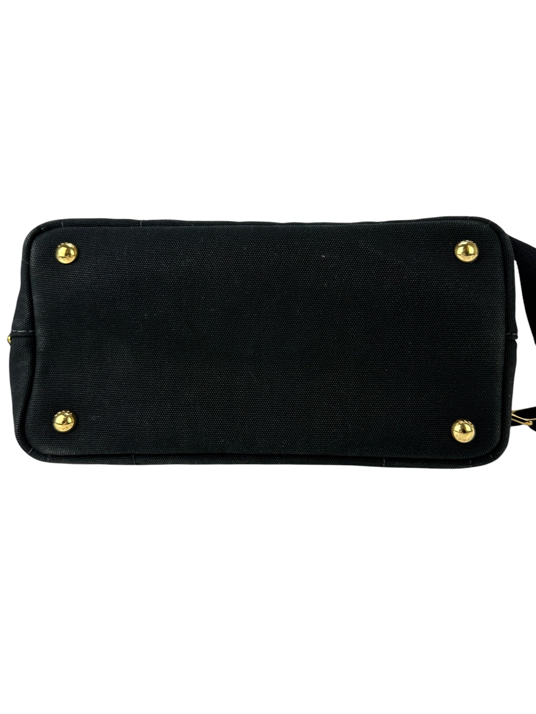 Prada Black Canvas Canapa Mini