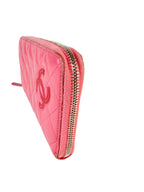 Chanel Pink Coco Mark Lambskin Long Wallet