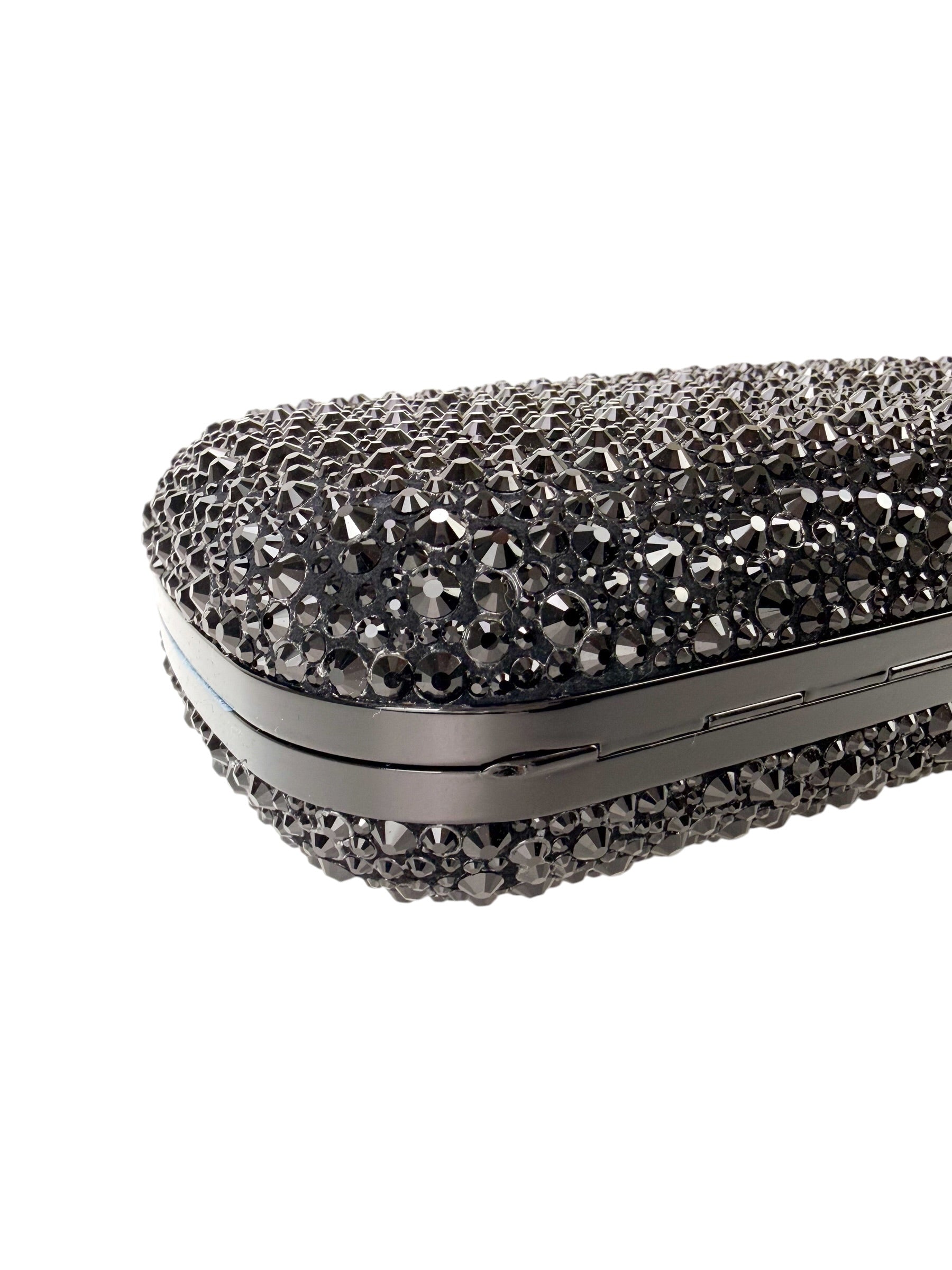 Alexander McQueen Black Crystal Kuckleduster Clutch
