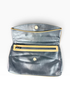 Celine Black Leather Triomphe Clutch