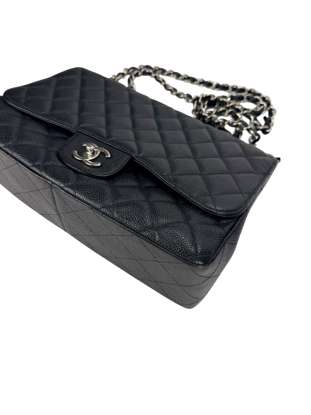Chanel Black Caviar Leather Classic Flap Jumbo
