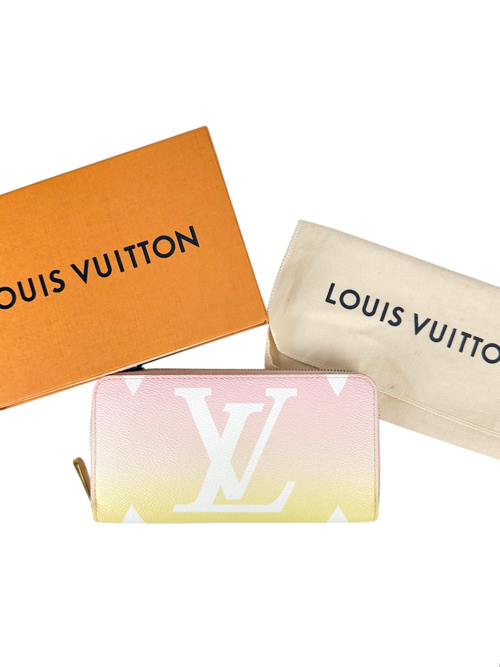 Louis Vuitton Pink Yellow Coated Canvas By The Pool Full Sized Wallet