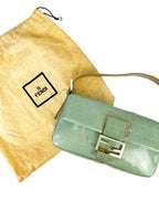 Fendi Mint Vinyl Zucchino Baguette Handbag