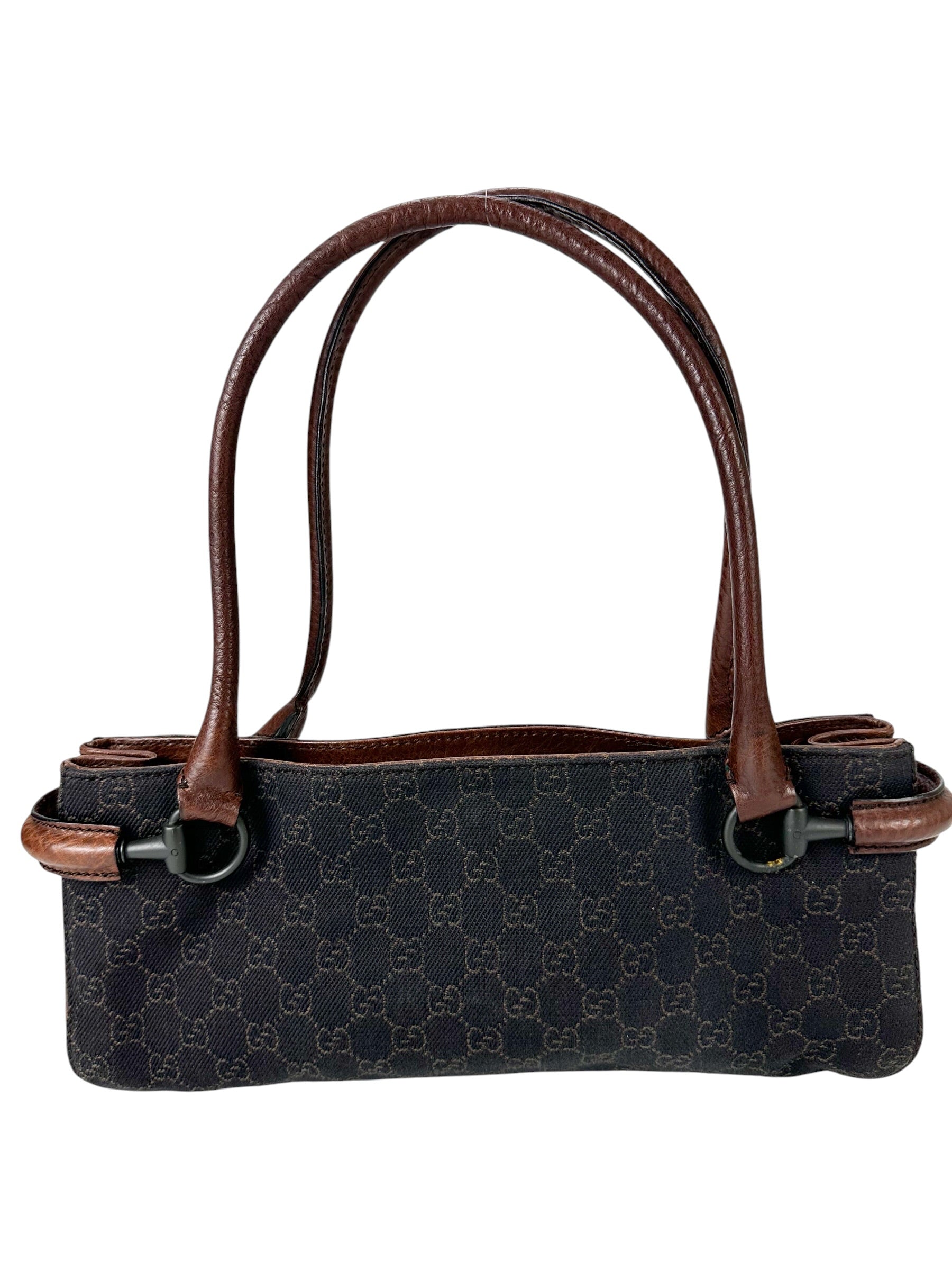 Gucci By Tom Ford Brown Canvas GG Monogram East West Bag