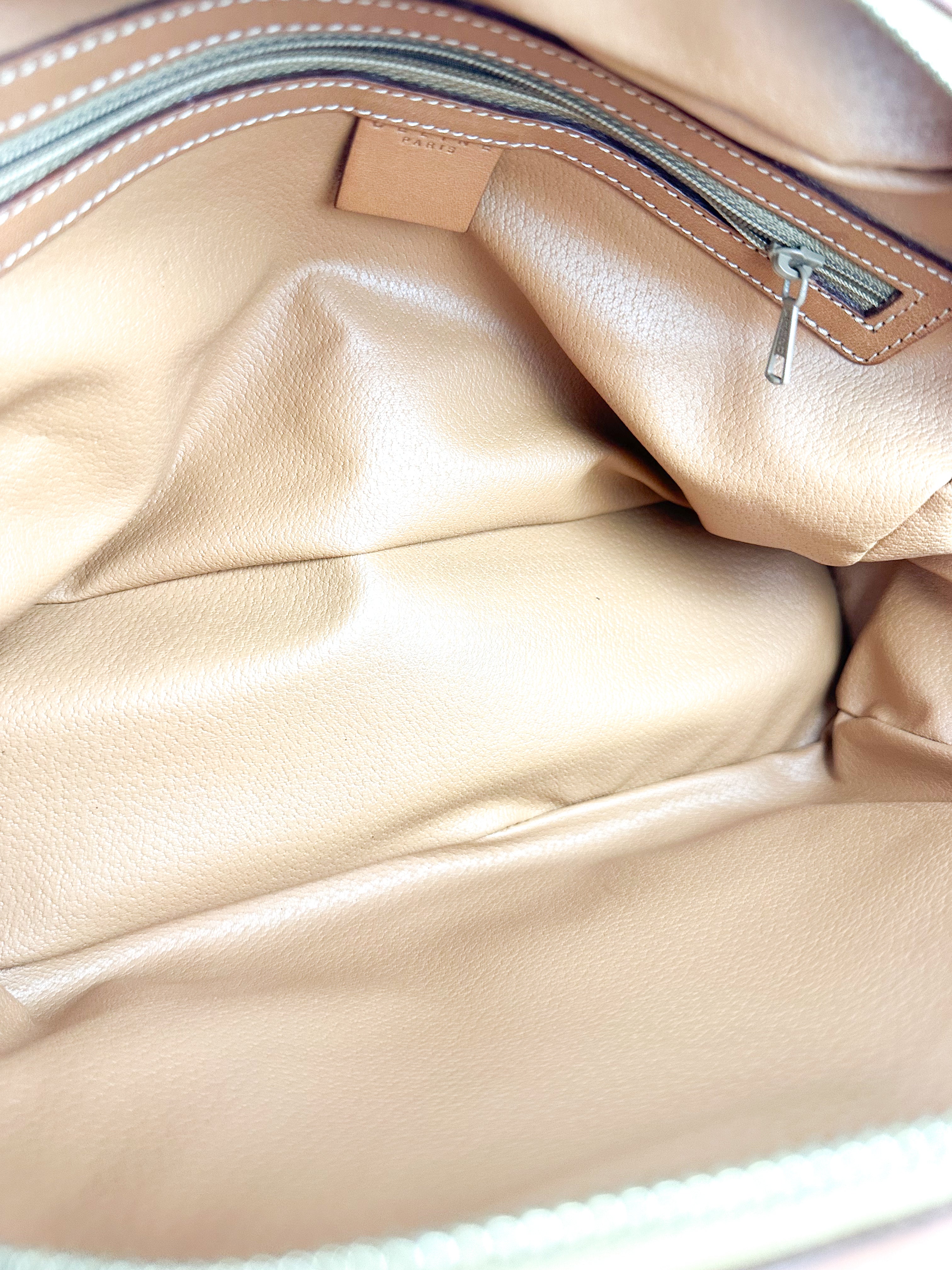 Celine Brown Macadam Coated Canvas Vintage Top Handle Bag
