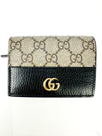 Gucci Black GG Supreme Monogram Marmont Compact Wallet