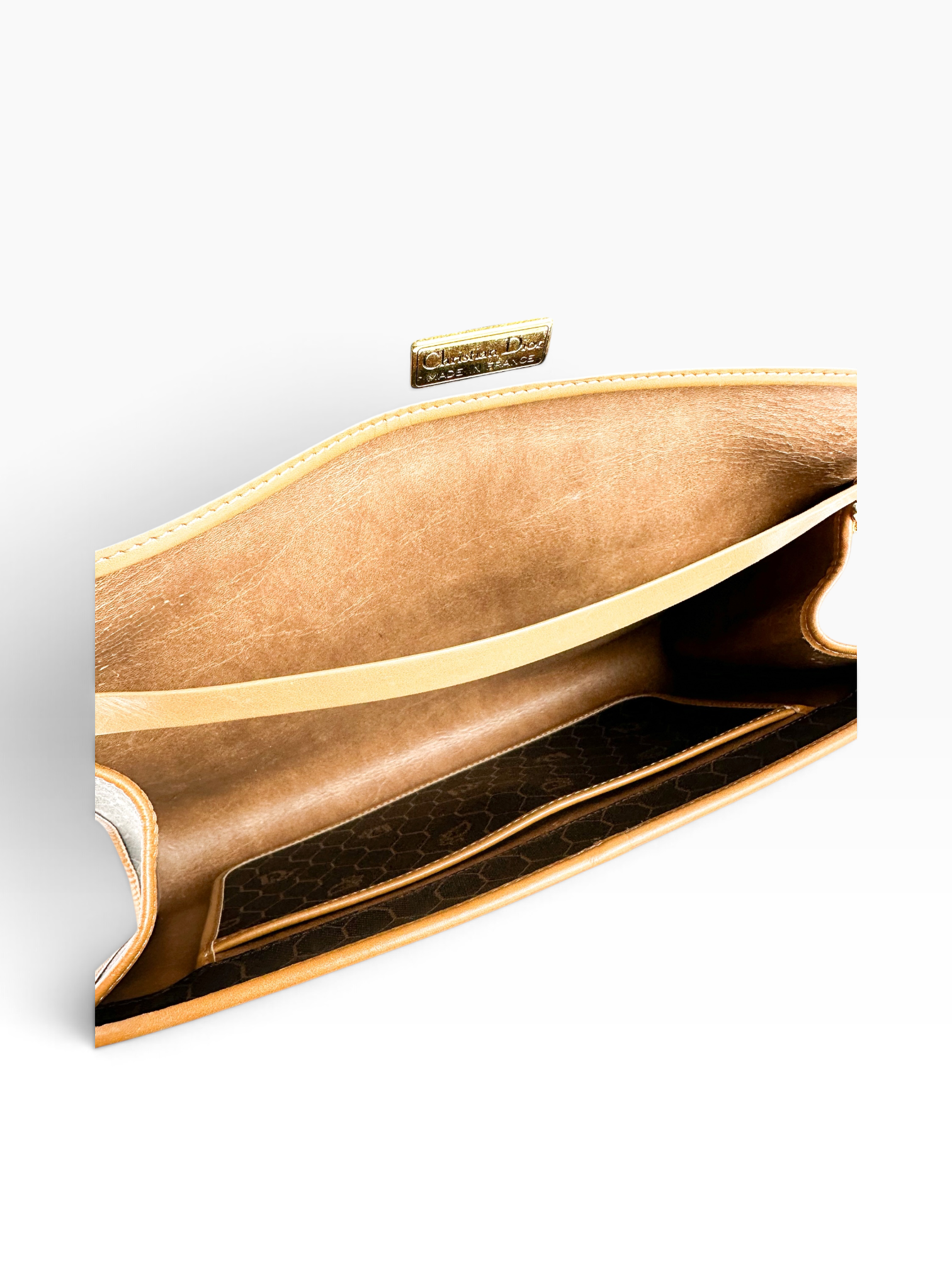 Christian Dior Brown Signature Honeycomb Vintage Bag