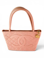 Chanel Pink Caviar Leather Medallion Tote