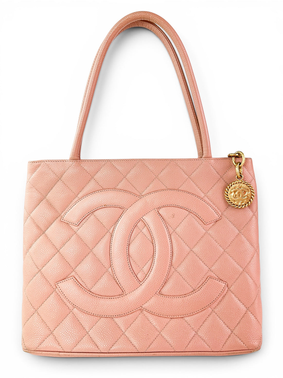 Pink Caviar Leather Medallion Tote