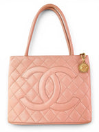 Chanel Pink Caviar Leather Medallion Tote