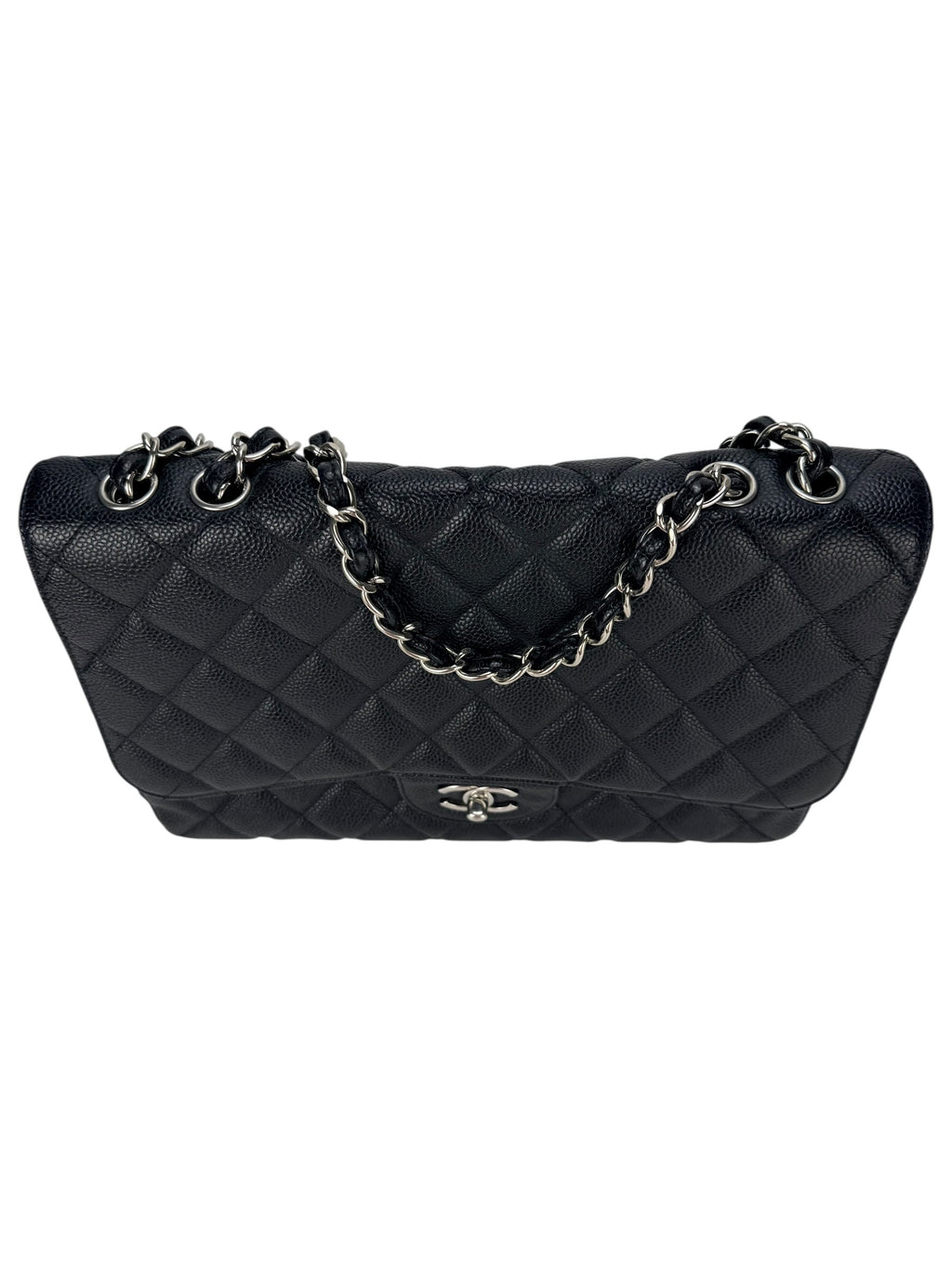 Chanel Black Caviar Leather Classic Flap Jumbo