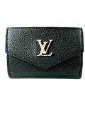 Louis Vuitton Black Pebbled Leather Portefeuille Compact Wallet