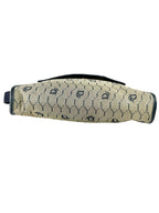 Dior Beige Navy Blue Honeycomb Canvas Shoulder Bag