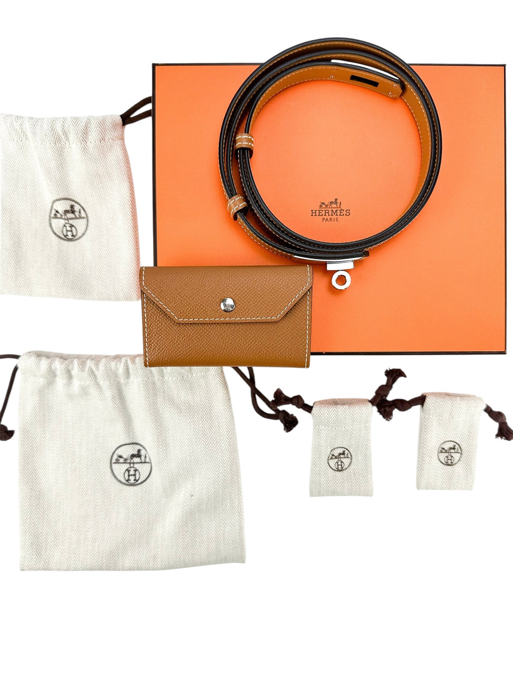 Hermes Gold Epsom Leather Kelly Pocket Belt