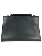 Gucci Black Pebbled Leather Nymphea Top Handle Bag
