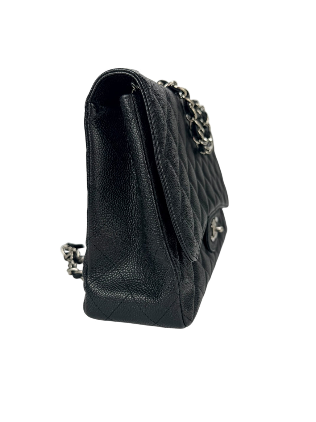 Chanel Black Caviar Leather Classic Flap Jumbo