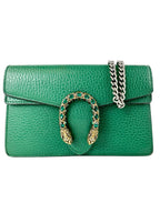 Gucci Green Pebbled Leather Dionysus Bag