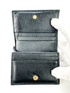 Gucci Black GG Supreme Monogram Marmont Compact Wallet