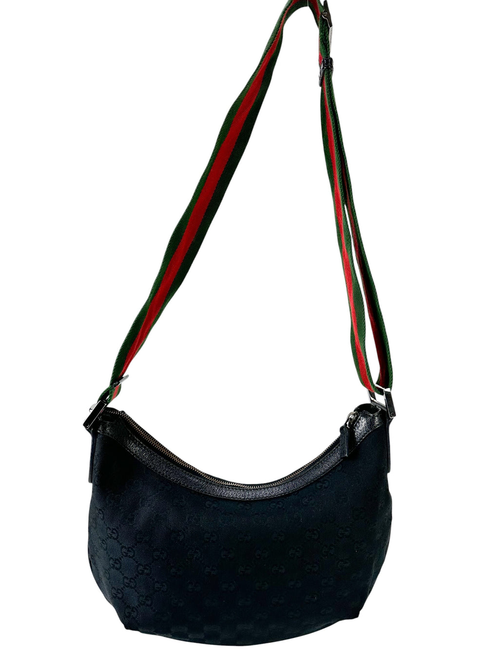 Gucci Black Canvas Sherry GG Shoulder Bag