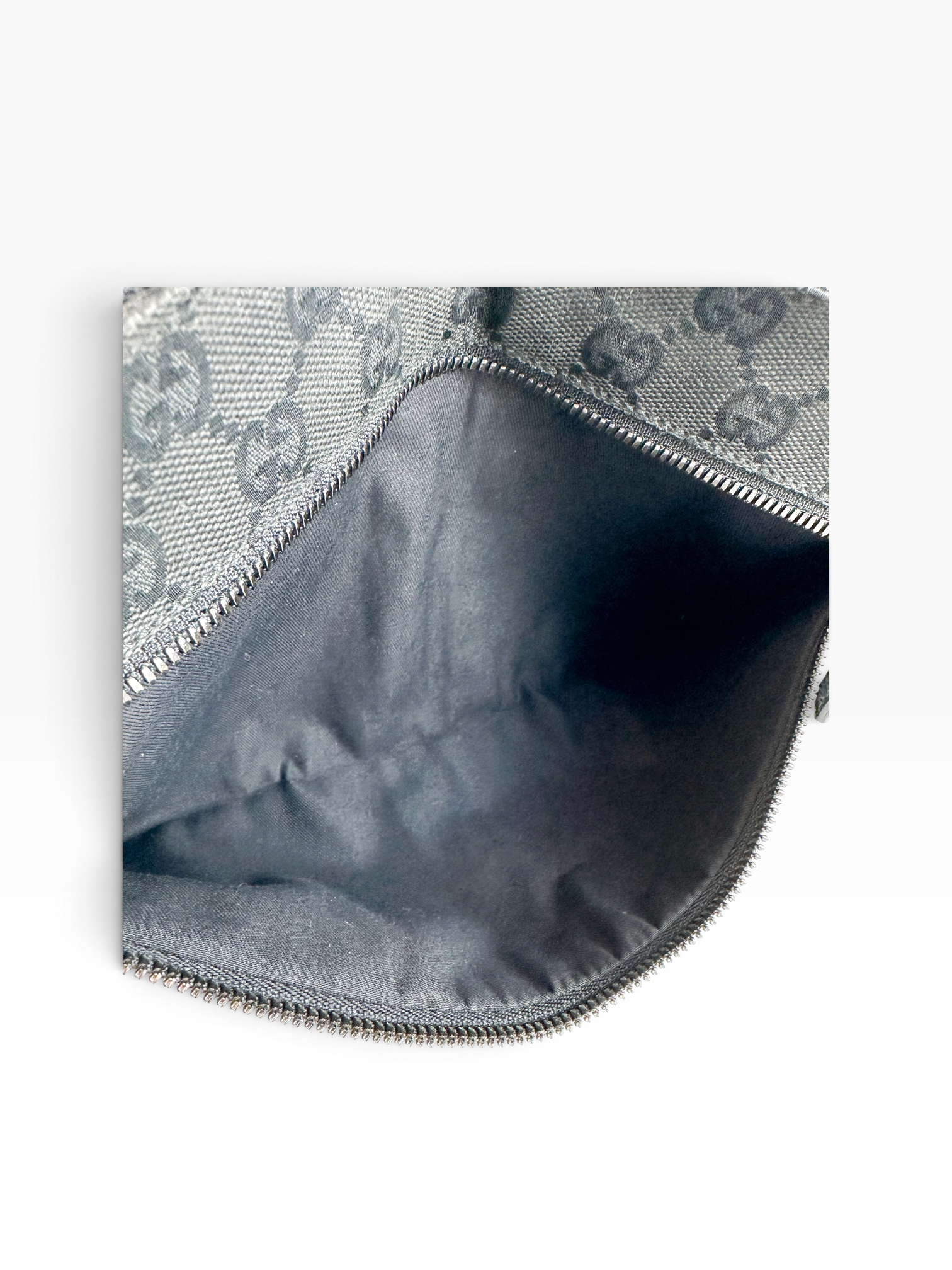 Gucci Black Canvas GG Double Belt Bag